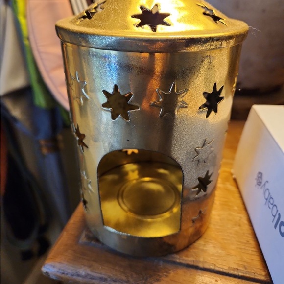 Set of 3 brass star votive or candle holders or small lanterns - Picture 3 of 3